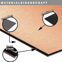 Duschrückwand Aluverbund Silber Gebürstet 001 90x200cm