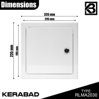 Revisionsklappe aus Stahlblech mit Schloss HxB:200x300mm