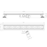 Edelstahl Duschrinne Flat 800x70x67mm