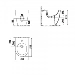 CREAVIT Stand-Bidet Oval FE500-00