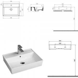 Keramik Waschtisch CL 60x45cm