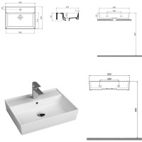 Keramik Waschtisch CL 60x45cm