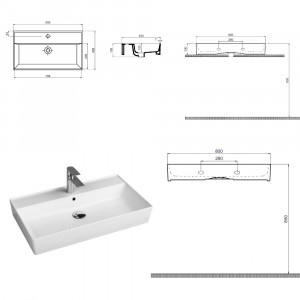 Keramik Waschtisch CL 80x45cm