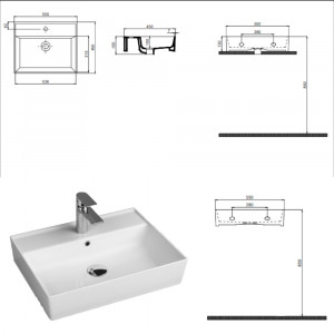 Keramik Waschtisch CL 55x45cm