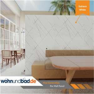 Duschrückwand Sahara White in Marmor-Optik  - 122x244cm