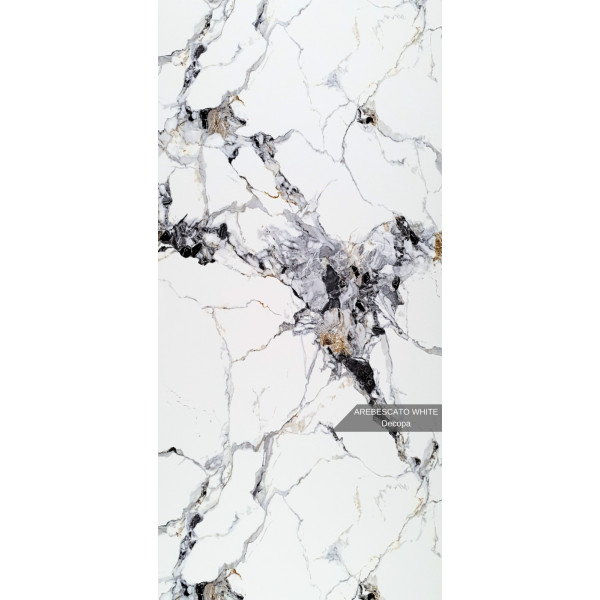 Duschrückwand Arabescato White in Marmor-Optik  - 122x244cm